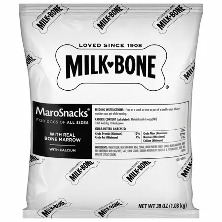 Photo 1 of (EXP 04/2022) Milk-Bone MaroSnacks Real Bone Marrow Dog Treats with Calcium, Refill Packs, 38