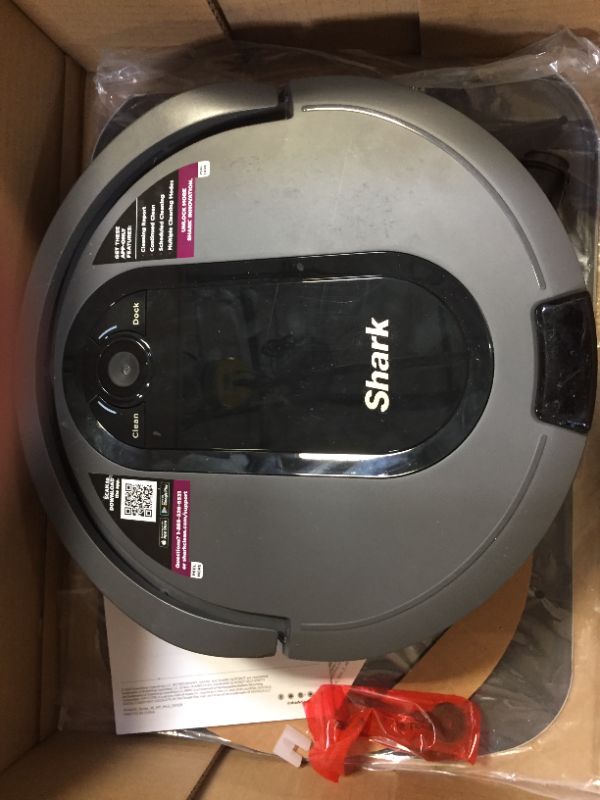 Photo 2 of Shark AV911S EZ Robot Vacuum with Self-Empty Base, Bagless, Row-by-Row Cleaning, Perfect for Pet Hair, Compatible with Alexa, Wi-Fi, Gray
