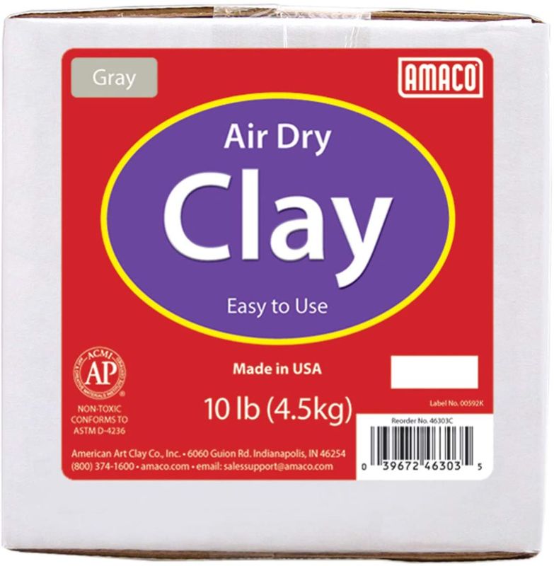 Photo 1 of AMACO Air Dry Clay, Gray, 10 lbs, Grey
