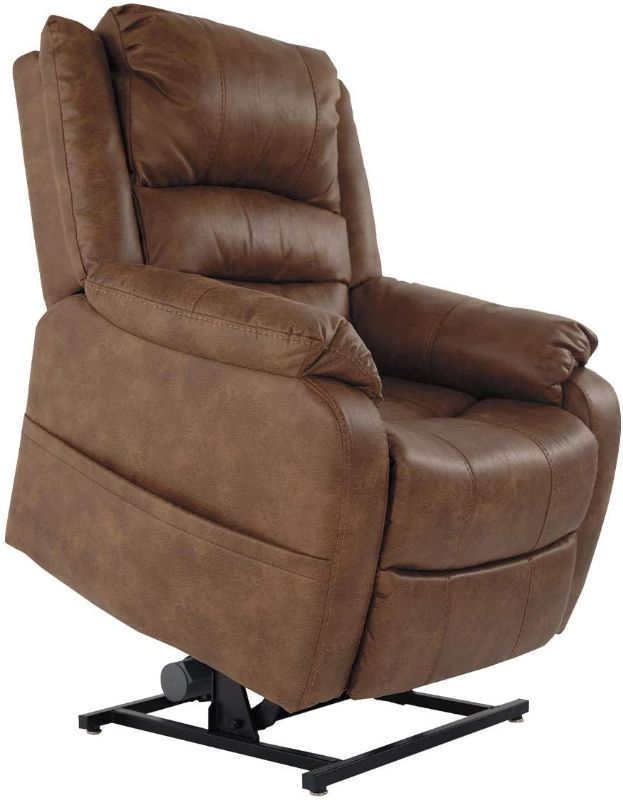 Photo 2 of Ashley Signature Design 1090012 Yandel Power Lift Recliner - Saddle
