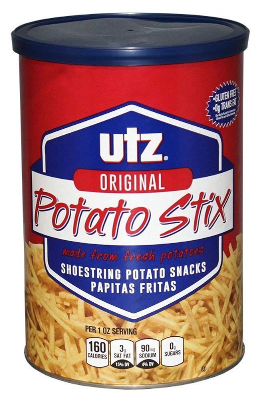 Photo 1 of 6PACK 
BEST BY SPE 5 2022 
Utz Potato Stix, Original – 15 Oz. Canister – Shoestring Potato Sticks Made from Fresh Potatoes, Crispy, Crunchy Snacks in Resealable Container, Cholesterol Free, Trans-Fat Free, Gluten-Free Snacks
