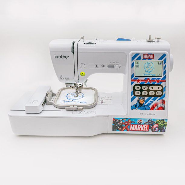 Photo 1 of Brother LB5000M Marvel Computerized Sewing & Embroidery Machine with character faceplates and 10 included downloadable Marvel designs
