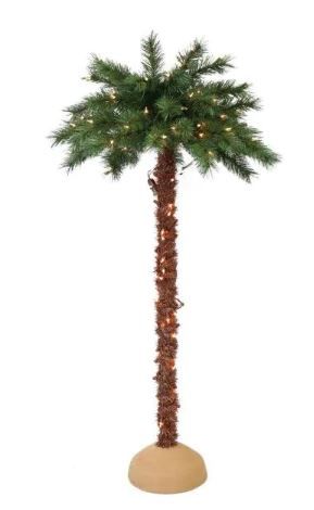 Photo 1 of 6 ft. Pre-Lit Artificial Palm Tree with 150 UL-Listed Lights
