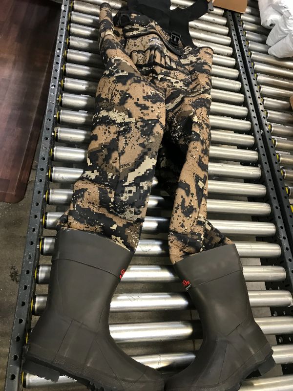 Photo 2 of BASSDASH Breathable Ultra Lightweight Veil Camo Chest Stocking Foot Fishing Hunting Waders for Men
