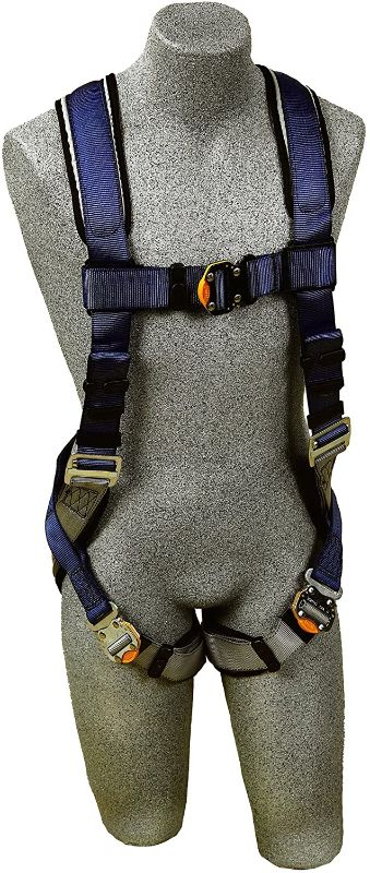 Photo 1 of 3M DBI-SALA Large ExoFit Full BodyVest-Style Harness With Back D-Ring, Quick Connect Chest And Leg Strap Buckle, Loops For Body Belt And Built-In Comfort Padding,1107977,blue/gray
