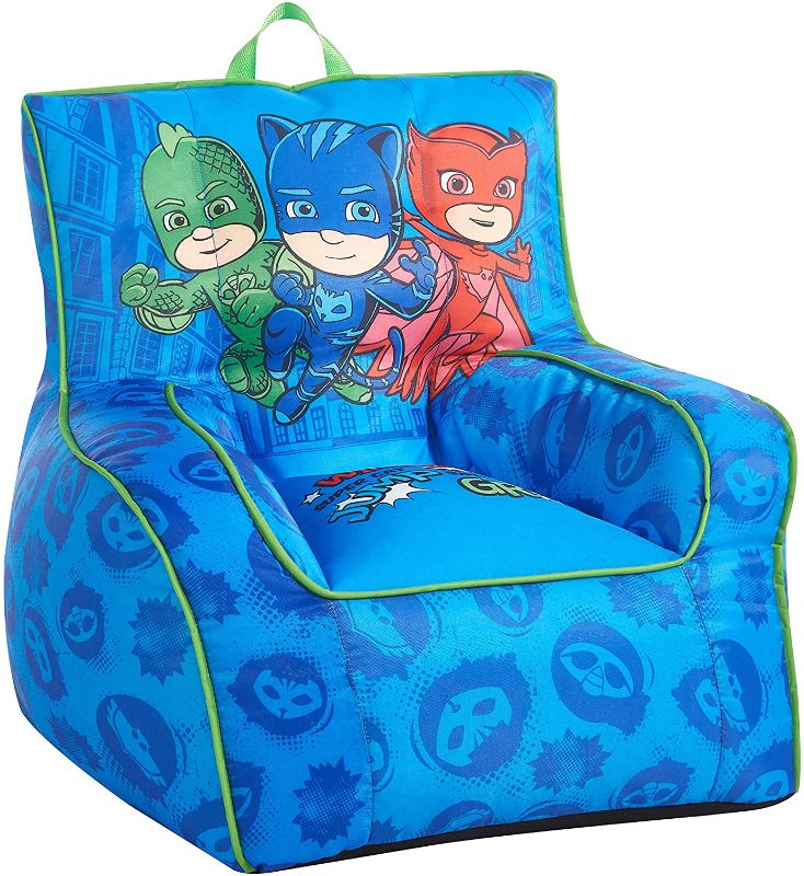 Photo 1 of Idea Nuova PJ Mask Toddler Nylon Bean Bag Chair with Piping & Top Carry Handle, NK570401
