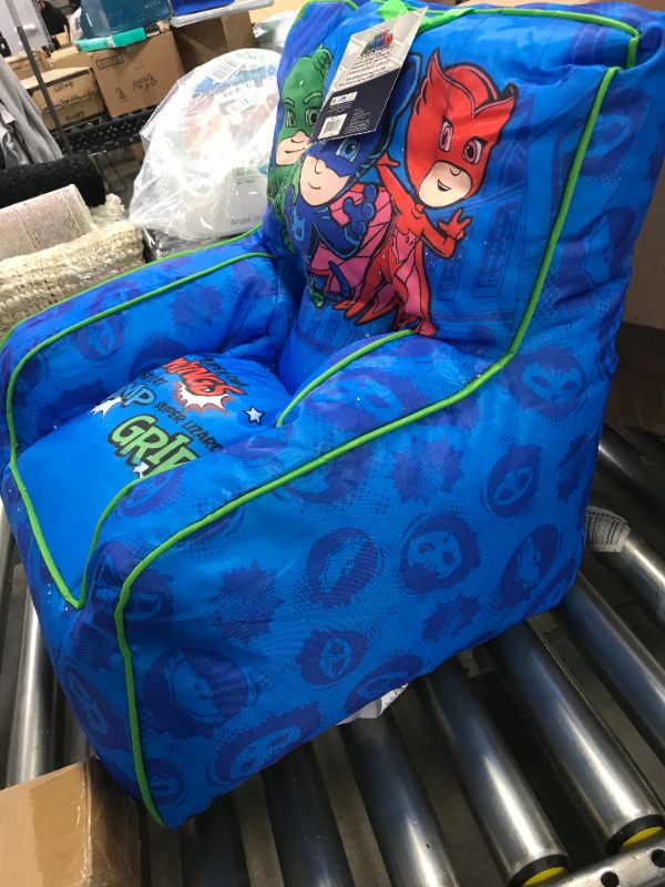 Photo 2 of Idea Nuova PJ Mask Toddler Nylon Bean Bag Chair with Piping & Top Carry Handle, NK570401
