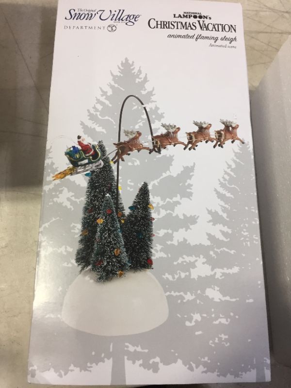 Photo 2 of Department 56 National Lampoons Christmas Vacation Village Animated Flaming Sleigh Accessory Figurine (MISSING BASE)