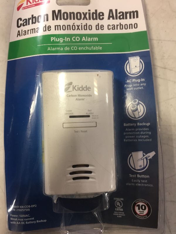 Photo 2 of Kidde Carbon Monoxide Detector, Plug In with Battery Backup, CO Detector, KN-COP-DP2