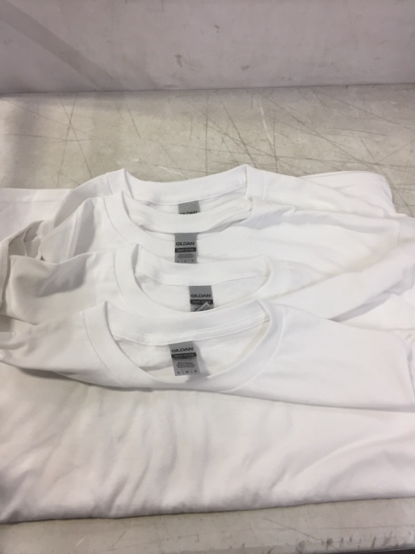 Photo 1 of GILDAN 4 PIECE WHITE TEES  LARGE 