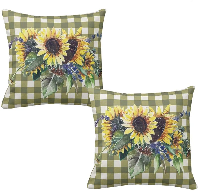 Photo 1 of  SUNFLOWER BOUQUET THROW PILLOW COVERS 20 X 20 INCH SET OF 2