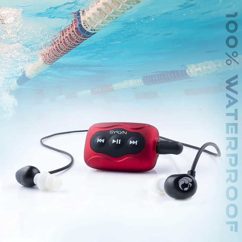 Photo 1 of SYRYN Swimbuds Flip Bundle | 8 GB Waterproof Music Player Compatible with iTunes Files (No Apple Music)(dirty)
