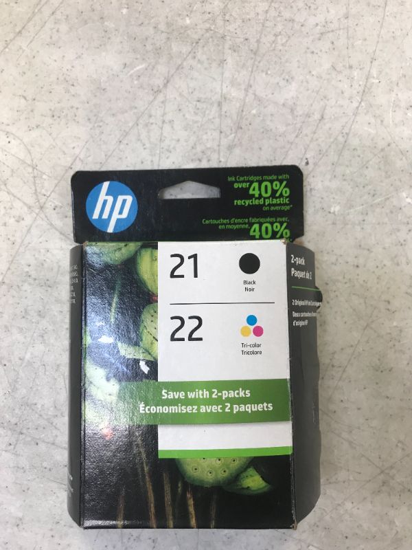 Photo 2 of HP 21 Black & HP 22 Tri-color Original Ink, 2 Cartridges (C9509FN)