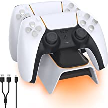 Photo 1 of NexiGo Enhanced PS5 Controller Charger, Playstation 5 Charging Station with LED Indicator, High Speed, Fast Charging Dock for Sony DualSense Controller, White