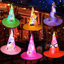 Photo 1 of SIEBIRD HALLOWEEN  LIGHTS WITCH HATS DECORATIONS OUTDOOR 6 PCS