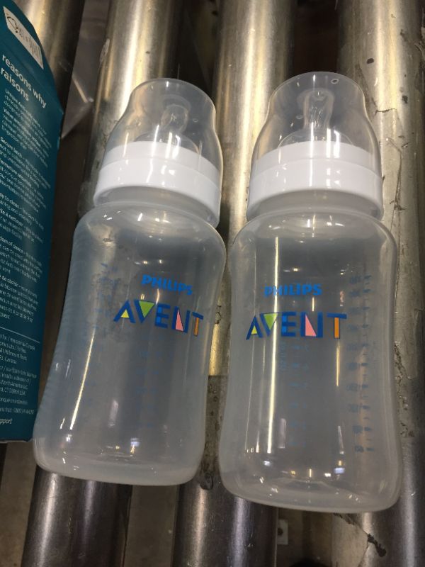 Photo 2 of Philips AVENT Anti-Colic Baby Bottles, 11oz, 2pk, Clear, SCY106/02