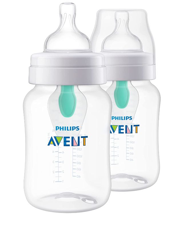 Photo 1 of Philips AVENT Anti-Colic Baby Bottles, 11oz, 2pk, Clear, SCY106/02