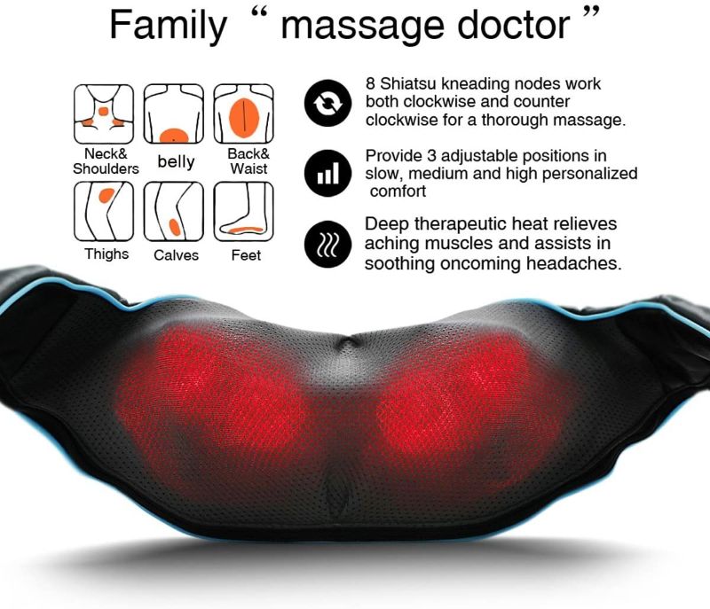 Photo 1 of Shiatsu Back Shoulder and Neck Massager with Heat, Electric Deep Tissue 4D Kneading Massage for Shoulder, Back and Neck, Best Gifts for Women Men Mom Dad
