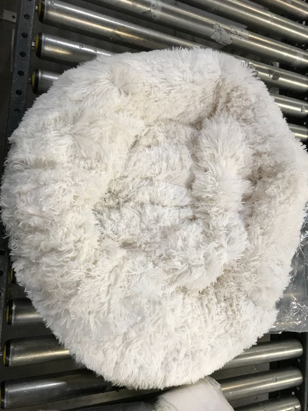 Photo 1 of 2 pack of white faux dog beds 27x27in