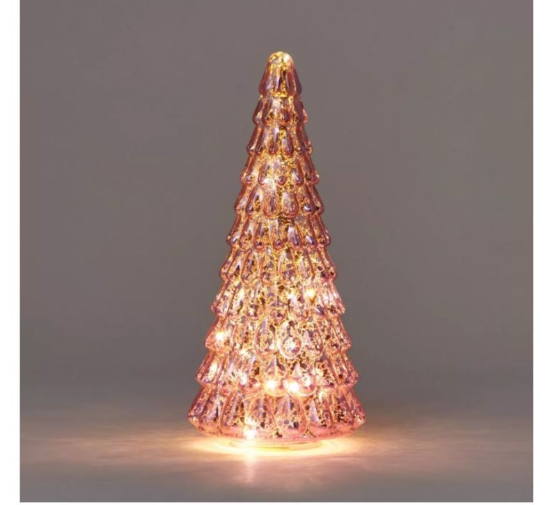 Photo 1 of 12.5" Lit Glass Christmas Tree Decorative Figurine - Wondershop, Pink