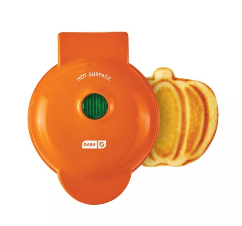 Photo 1 of 2 pack - Dash Pumpkin Mini Waffle Maker