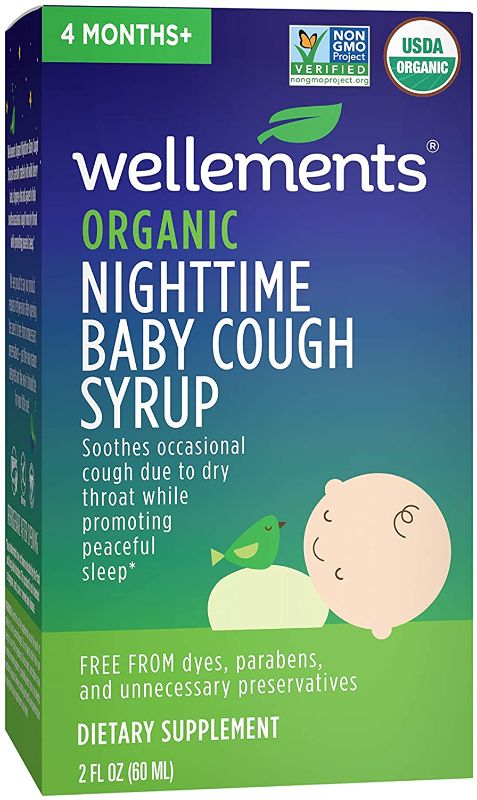 Photo 1 of 2 pack - Wellements Organic Night Time Baby Cough & Mucus Syrup, 2 fl. Oz. BB 06.2022