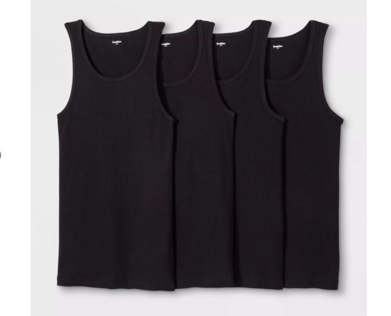 Photo 1 of Men's 4pk Ribbed Tank Top - Goodfellow & Co, Small