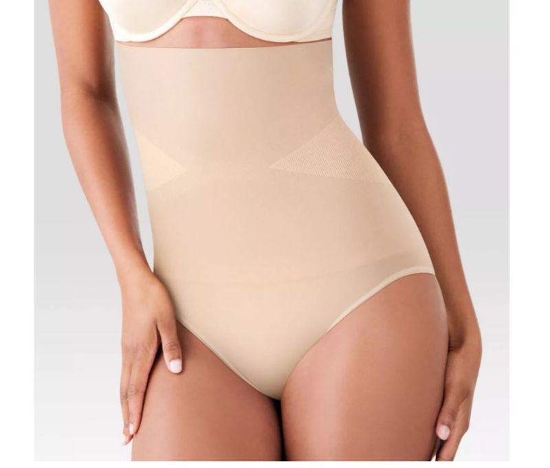 Photo 1 of Maidenform Self Expressions Women's High Waist Briefs 523 Beige, Small