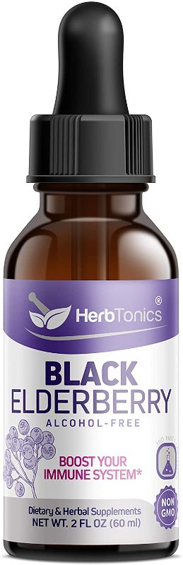 Photo 1 of 10X Potent Elderberry Syrup 1750mg Liquid Extract Drops for Adults - Immune Support & Immune Defense - 2oz Vegan Sambucus Nigra Antioxidant Drops Supplement - Berry Flavor EXP 4/2023
