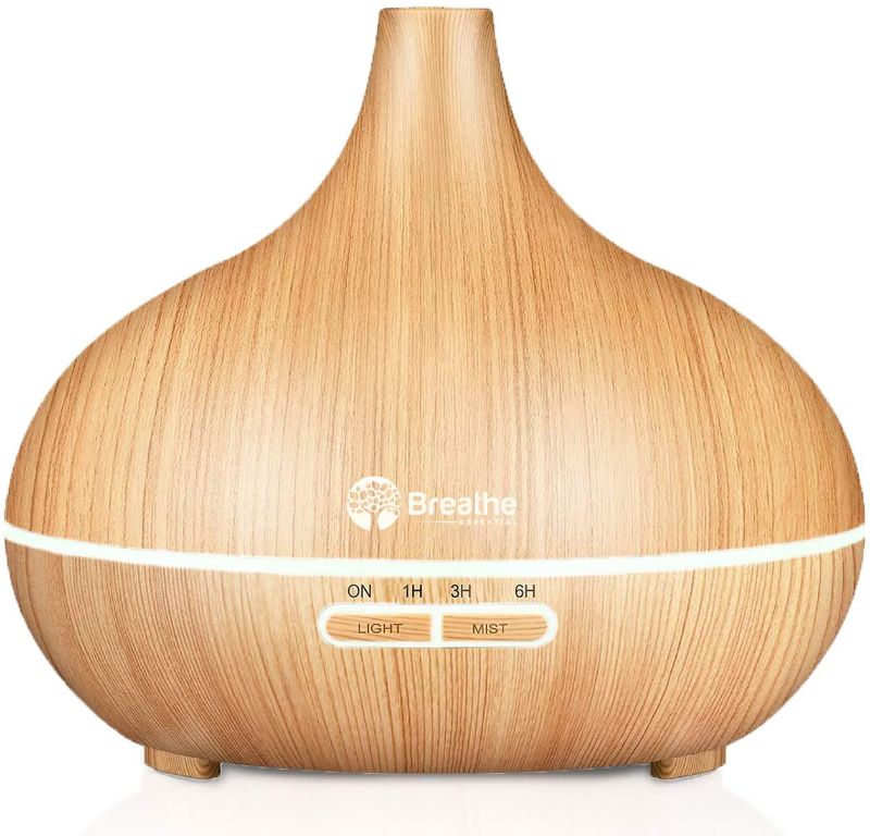 Photo 1 of Breathe Essential Oil Diffuser | 550ml Diffusers for Essential Oils with Cleaning Kit & Measuring Cup (Natural Oak)
