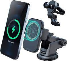 Photo 1 of ZeeHoo Magnetic Wireless Car Charger,15W/10W/7.5W Qi Fast Charging Auto-Clamping Car Mount,Windshield Dash Air Vent Phone Holder for iPhone 13/13 Pro/13 mini/13 Pro Max/12/12 Pro/12 mini/12 Pro Max