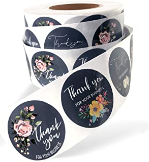 Photo 1 of LaPapier - Floral Thank You For Your Business Stickers |1,5 inches Bulk 1000 Labels Per Roll | 3 Unique Designs for Business