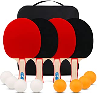 Photo 1 of XGEAR Ping Pong Paddle Set, Complete Table Tennis Set, Table Tennis Racket Set, 4 Paddles, 8 Balls, Portable Storage Case, Optimize Spin and Control, for Indoor Outdoor Play