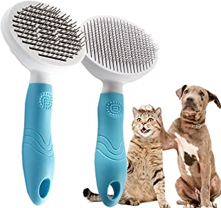 Photo 1 of 2 Pcs  Pet Slicker Brushes One Brush for Massage One Brush for Deshed and Grooming Self Cleaning Comb 