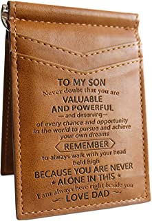 Photo 1 of New Card Holder Card Holder Gift for Son Slim Wallet with Money Clip RFID Blocking Card Mini Bifold