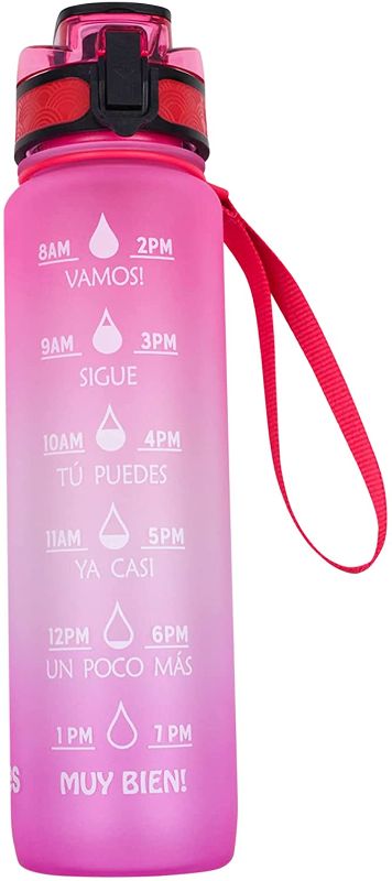 Photo 1 of 
Nuhbes Botella de Agua Motivacional en Espanol | Motivational Water Bottle with Removable Strainer | BPA Free | Non Toxic | 32oz (Pink)