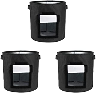 Photo 1 of DAMEING Potato Grow Bags, 3 Pack 15 Gallon Aeration Plant Pots Garden Boxes with Handles