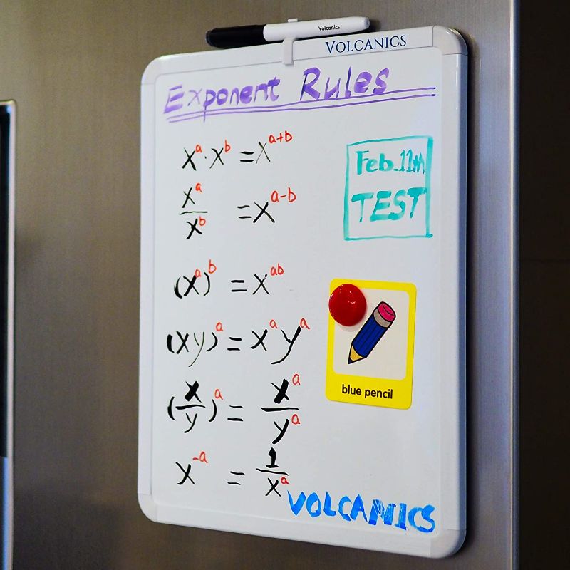 Photo 1 of 3 Pack - Volcanics Dry Erase Board, 17” x 14” whiteboard with a Black Dry Erase Marker, Small White Board, Magnetic White Board for Kids, Mini Whiteboard for Fridge, Locker
