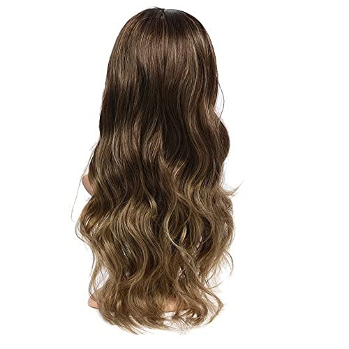 Photo 2 of 2 pack - LuoLeiNa Wavy Ombre Wigs for Women Synthetic Curly Loose Wave Hair Wigs for Ladies Middle Part Heat Resistant Fibre for Daily Party Use, Halloween Wigs for Women (Ombre Ash Brown)
