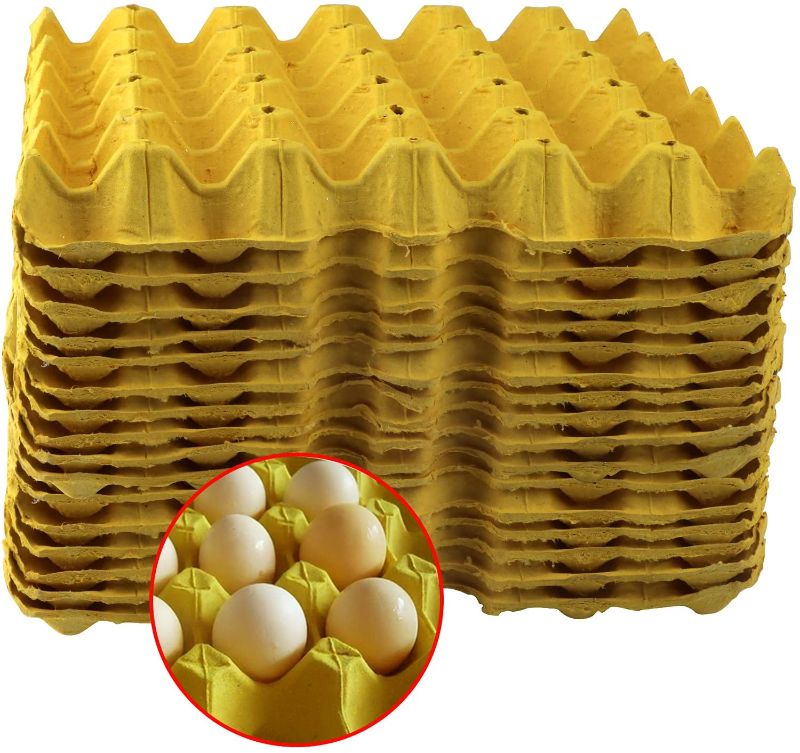 Photo 1 of 30-Cell Egg Crates (20 Trays) ,Stackable Pulp Fiber Egg Flats ,for Storaging Eggs, Small Tools,Cardboard Egg Cartons for Soundproofing for Walls
