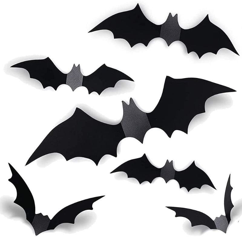 Photo 1 of 13 pack - Halloween Window Decorations Indoor PVC 3D Room Home Decor Bats Wall Sticker, Indoor Party Supplies 28 PCS 4 Sizes (364 pcs total)
