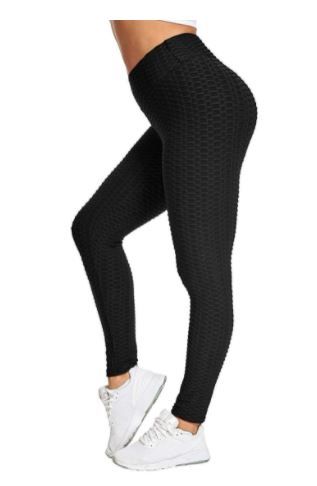 Photo 1 of Afrizona High Waist TIK Tok Yoga Pants Tummy Control Booty Leggings for Women Butt Lifting Anti Cellulite Workout Leggings Black XL