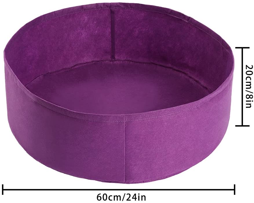 Photo 2 of DAMEING 3 Pack 15 Gallon Plant Grow Bags, Fabric Aeration Pots Garden Containers, Cloth Pots for Garden Vegetable Nursery Growing Purple