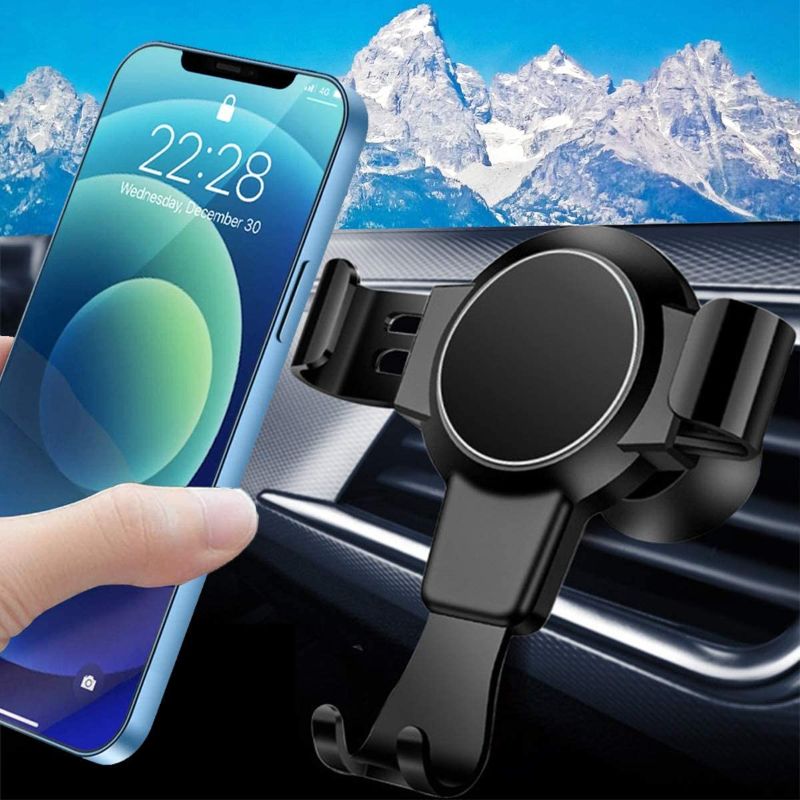 Photo 1 of 2 pack - E-ACE Universal Car Phone Mount Air Vent Holder Cradle for Car Compatible with iPhone 12 11 Pro Max XS XR X 8+ 7+ SE 6s, Samsung Galaxy S4-S10 Suitable for Device with a Width of 2.7''-3.8'' (Black)
