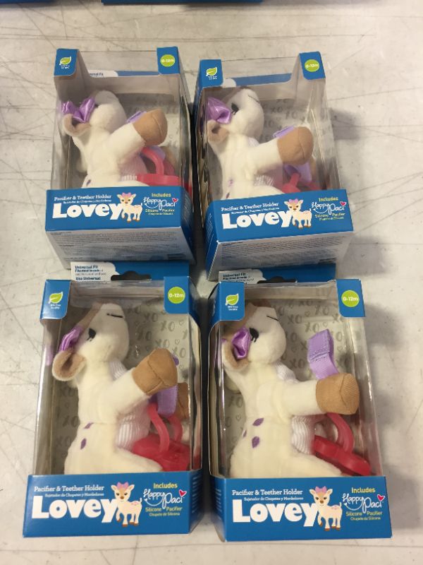 Photo 1 of 4 PACK - Dr. Brown's Baby Lovey Pacifier and Teether Holder, Soft Plush Stuffed Animal Deer Pacifier Tether with Pink Pacifier, 100% Silicone Pacifier, 0+ Months, Infant - Baby - Toddler