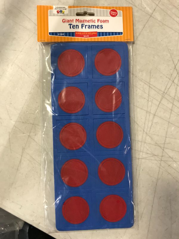 Photo 1 of LEARNING ADVANTAGE Giant Magnetic Foam Ten Frames - In Home Learning Manipulative for Early Math - 2 Frames with 20 Disks - Teach Number Concepts, Addition and Subtraction

