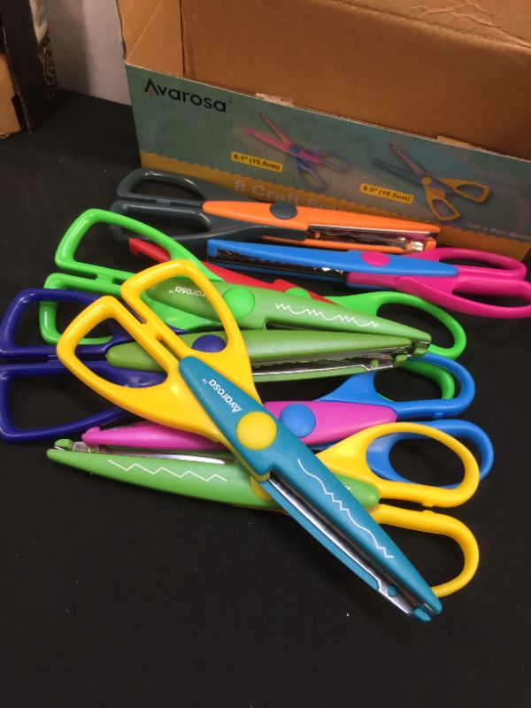 Photo 1 of Colorful Decorative Paper Edge Scrapbooking Kids Craft Scissors Set, 8 Pack, Sharp and Durable Blade, Easy to Use. Ideal for Kids, Children, Scrapbooking, DIY Photos.
