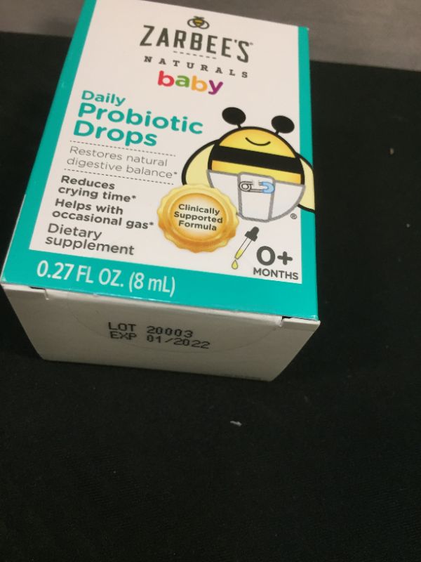 Photo 2 of Zarbee's Naturals Baby Daily Probiotic Drops, 0.27 Ounces exp- 01-2022
