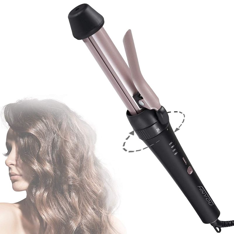 Photo 1 of Hair Curling Wands,FINYOU 3 in 1 Curling Iron, Ceramic Tourmaline Negative Curling Wand Hair Curler, Fast Heating & Adjustable Temperature Crimper, Professional Hair Crimpers and Wavers Black & Pink
