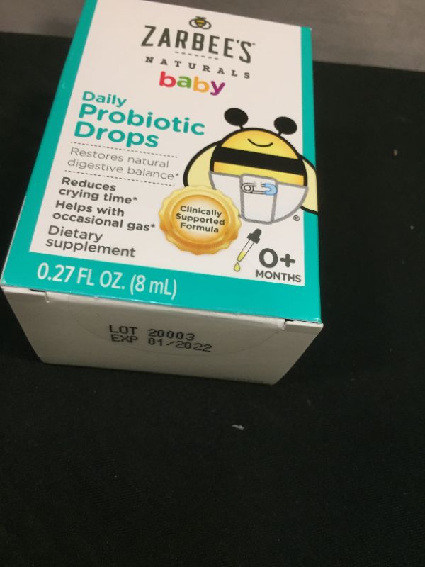 Photo 2 of Zarbee's Naturals Baby Daily Probiotic Drops, 0.27 Ounces  Exp- 01-2022
